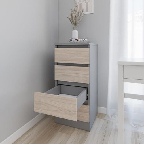 купить Комод Smartex (16015) Т1 50cm Grafit+Stejar Deschis в Кишинёве 