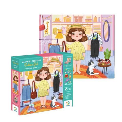 cumpără Puzzle Dodo 200243 Joc magnetic Fetița stilată + tablă magnetică, 32 elem. în Chișinău 