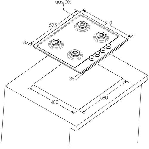cumpără Plită încorporabilă pe gaz Candy CHG6BFB4WB în Chișinău 