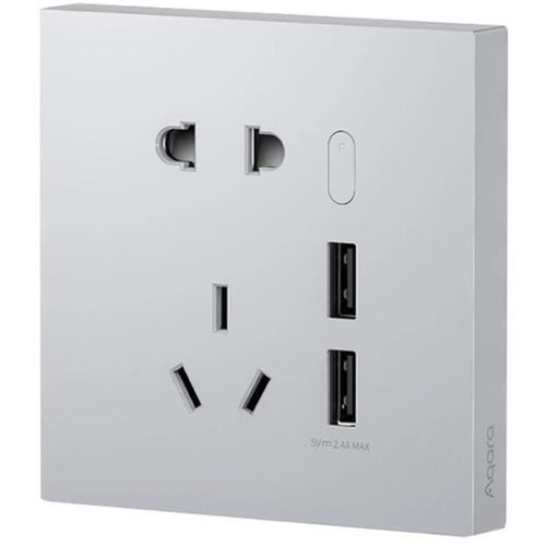 cumpără Priză electrică Aqara Smart Socket H1 Black 2 USB Five-hole zigbee 3.0, белый (QBCZ15LM) în Chișinău 