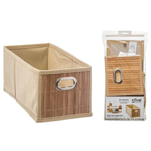 cumpără Cutie depozitare 5five 55764 Cutie 15x31x15cm, bej, textil, bambus în Chișinău 