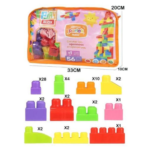 купить Конструктор Play Toys 2892 Play Blox cu blocuri strălucitoare, 56 piese в Кишинёве 