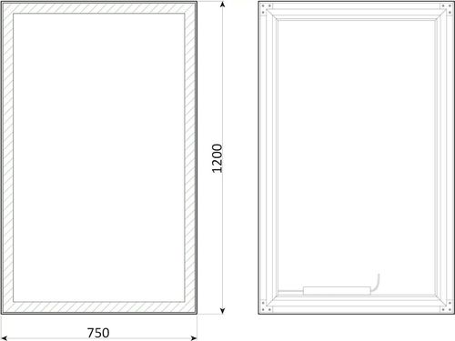 cumpără Oglindă baie Dubiel Vitrum LOGAN Black 75x120 LED touch în Chișinău 