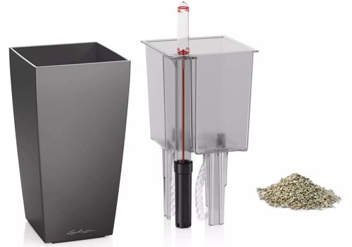 купить Цветочный горшок Lechuza Mini Cubi Premium 9, Charcoal в Кишинёве 