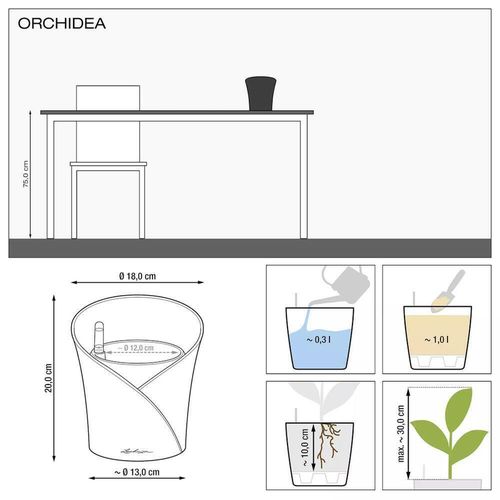 cumpără Ghiveci pentru flori Lechuza Orchidea, Scarlet Red în Chișinău 