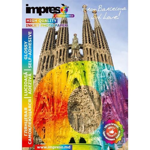 cumpără Hârtie foto Impreso IMP-GA4135050SA Self Adhesive Glossy A4, 135g, 50p în Chișinău 