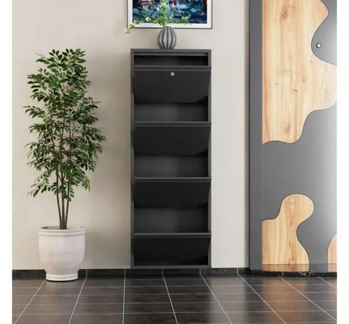 cumpără Raft pentru încălțăminte Trendy Locking 4 Piece Metal-Anthracite, 50x136x15cm în Chișinău 