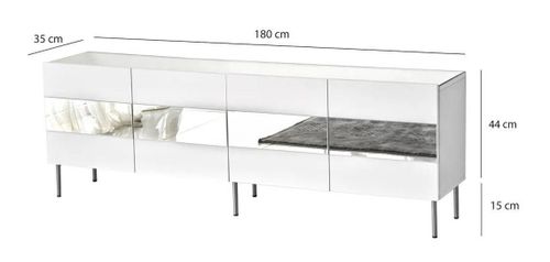 cumpără Comodă TV Trendy Leon, Alb, Argintiu în Chișinău 