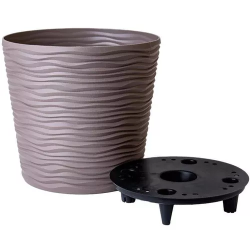 cumpără Ghiveci pentru flori Aleana 115086 cu insertie Fiujin d12x11 cm, cappuccino în Chișinău 