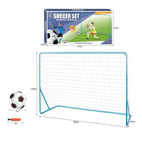 cumpără Poartă de fotbal miscellaneous 9470 Poarta fotbal metal 1.82*122*63 cm +plasa+minge cu pompa 360218 (1buc) în Chișinău 