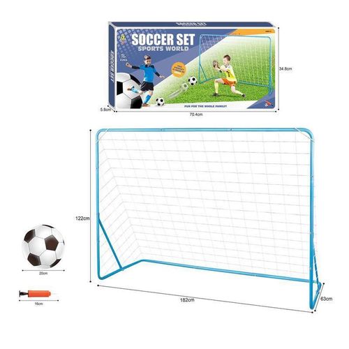 купить Спортивное оборудование miscellaneous 9470 Poarta fotbal metal 1.82*122*63 cm +plasa+minge cu pompa 360218 (1buc) в Кишинёве 