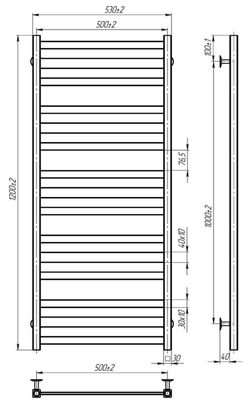 cumpără Uscător de prosoape Lianat 6240 SOLAR 500x1200 inox negru în Chișinău 