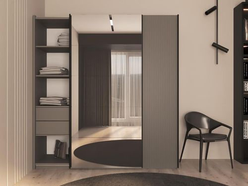 купить Шкаф Bayro Top Line Napoli 2000x2300x580 серый камень, купе (604786) в Кишинёве 