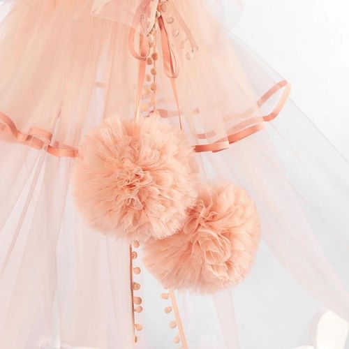 купить Кроватка PernaMea Baldachin Premium Pompom Pudra (PM.101301/2) в Кишинёве 