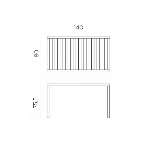 купить Стол Nardi CUBE 140x80 BIANCO vern. bianco 47753.00.000 (Стол для сада террасы балкон) в Кишинёве 