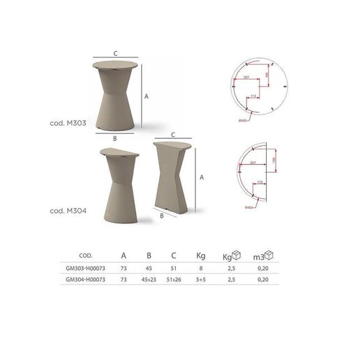 cumpără Picior (baza) de masa LYXO DOT LEG TAUPE GM303-H00073-120 în Chișinău 