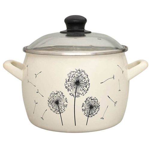 cumpără Cratiță Promstore 51731 Cratita emailata Papadie 18cm, 3.3l, capac din sticla în Chișinău 