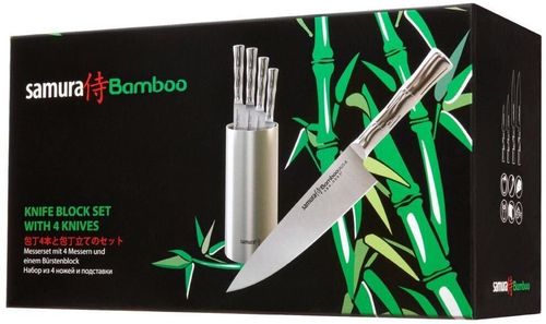 купить Набор ножей Samura BAMBOO Set 4 cutite + suport (SBA-05) в Кишинёве 