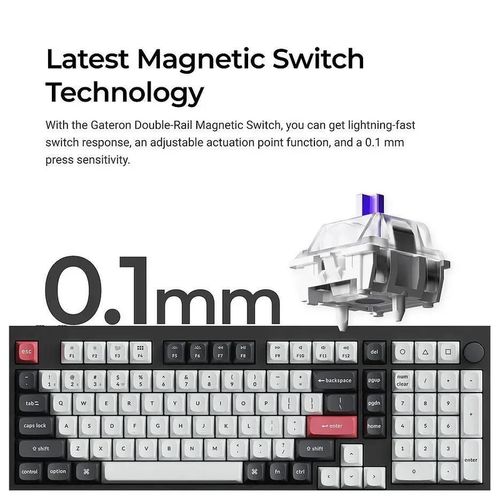 купить Клавиатура Keychron Q5 HE QMK Wireless Custom Full-Metal Mechanical Keyboard (Q5H-P1), Shell White в Кишинёве 