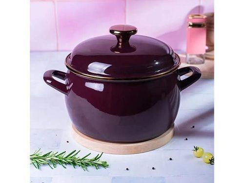 cumpără Cratiță Metalac 57042 Cratita emailata Bordo Princ 20cm, 4.2L, capac din metal în Chișinău 