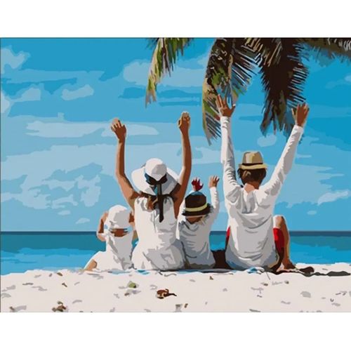 купить Картина по номерам Strateg R 9 / 4 (HH003)(39994) Vacanta in familie, 40x50 cm в Кишинёве 