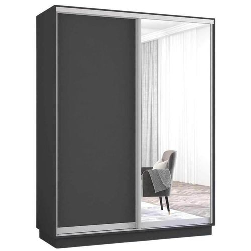 купить Шкаф Mobildor-Lux Раздвижные двери Fox из зеркала и ДСП (150x60x210 см) Антрацит в Кишинёве 