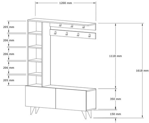 cumpără Mobilă pentru antreu Trendy Hale, Nuc, 120x162x32cm (GTR005921) în Chișinău 