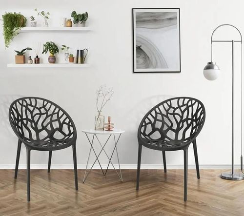 купить Стул Jumi CM-102064 Scaun terasa ALBERO din plastic, Negru в Кишинёве 