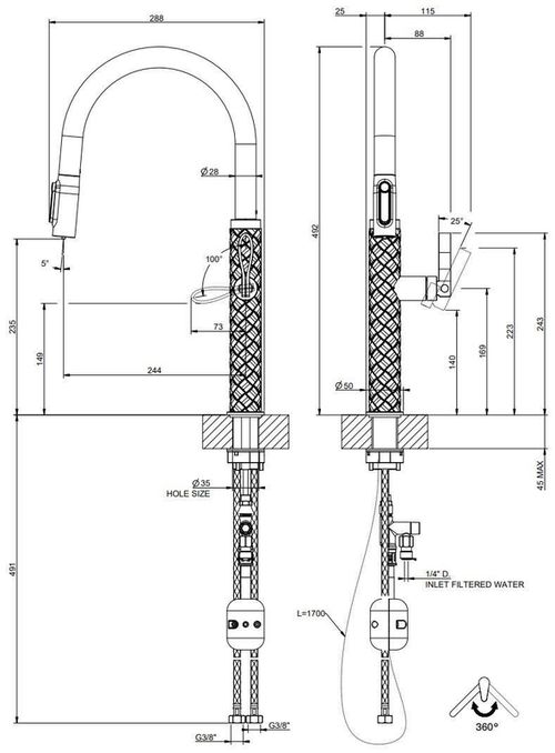 cumpără Bateria bucătărie Gessi 60932-149 Finox în Chișinău 