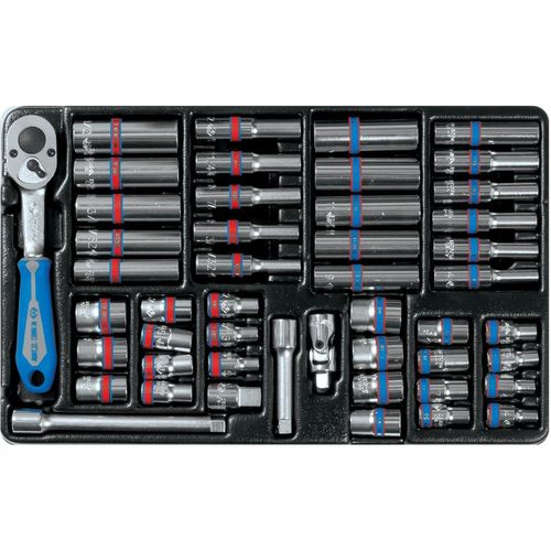 cumpără Set de unelte de mână King Tony 9-2548CR Set chei tubulare 1/4" inch/metru, 6 laturi, accesorii, 48 buc. în Chișinău 