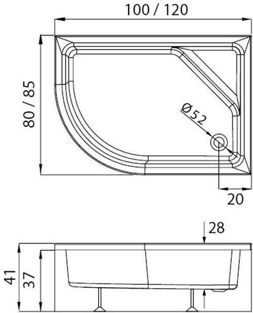 купить Душевой поддон New Trendy New Maxima R 120*85*41 B-0379 в Кишинёве 