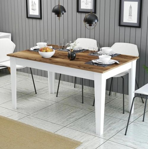 cumpără Masă Trendy Milan 520-Nuc, Alb 145x75x88cm în Chișinău 