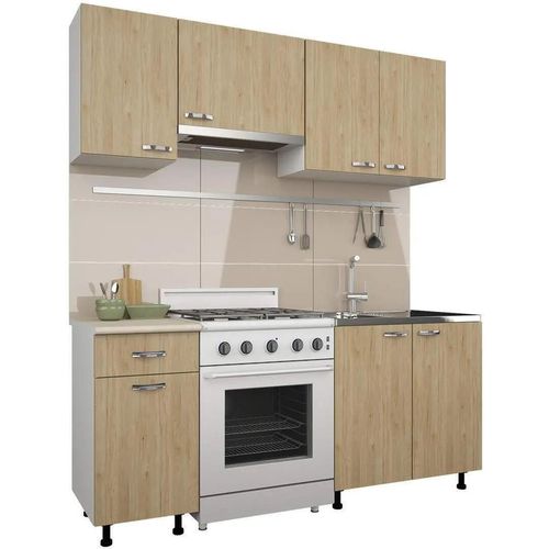 cumpără Mobilă pentru bucatarie Haaus Sofia 1.8m (White/Natural Wood) în Chișinău 