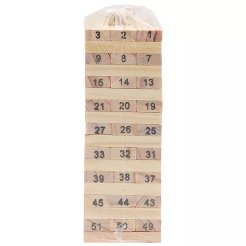 купить Настольная игра miscellaneous 9416 Joc de masa Jenga din lemn multicolor/cu cifre mica 18CM 52170/52175 в Кишинёве 