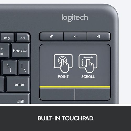 купить Клавиатура Logitech K400 Plus Black (RUS) в Кишинёве 