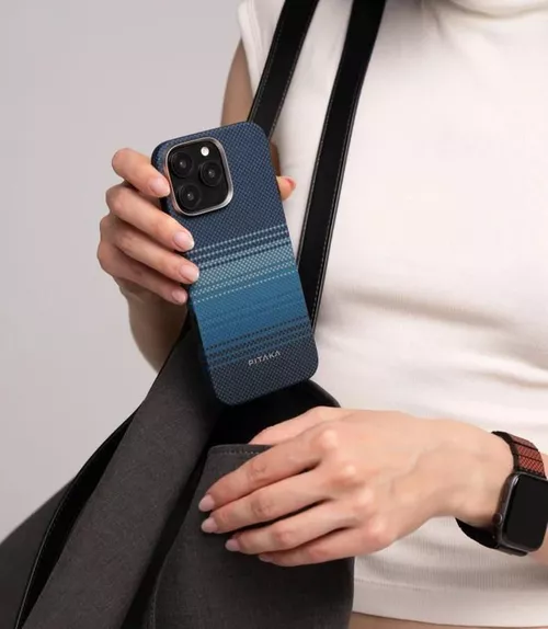 cumpără Husă pentru smartphone Pitaka Tactile Woven case for iPhone 16 Pro max Moonrise (KI1601MOM) în Chișinău 