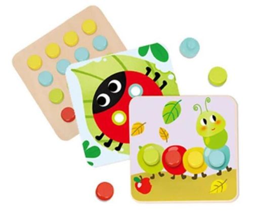 cumpără Puzzle Tooky Toy TF783 Mini Mozaic din lemn Insecte, 57280 în Chișinău 