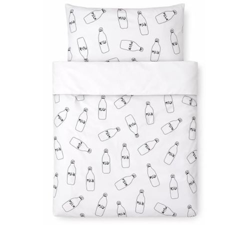 cumpără Lenjerie de pat pentru copii Veres VR 154.5.04.3 Фланель бутылочки на молочном (90x110/40x60) (3ед.) în Chișinău 