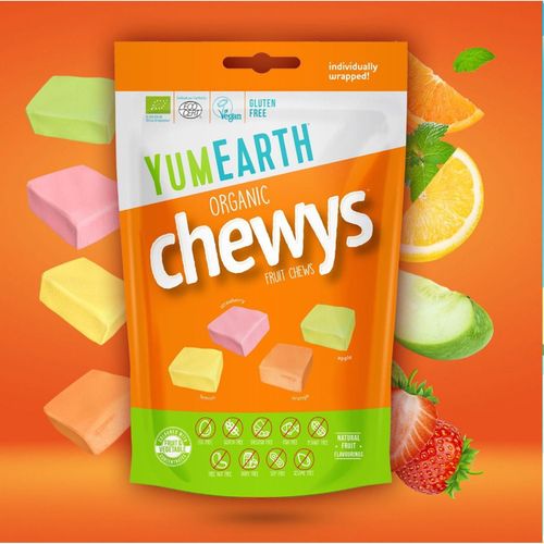 Bomboane mestecabile YumEarth Organic Fruit Chewys, 142 g 