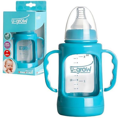 купить Поильник U-Grow A-1007 Biberon cu protectie, sticla, 120 ml в Кишинёве 