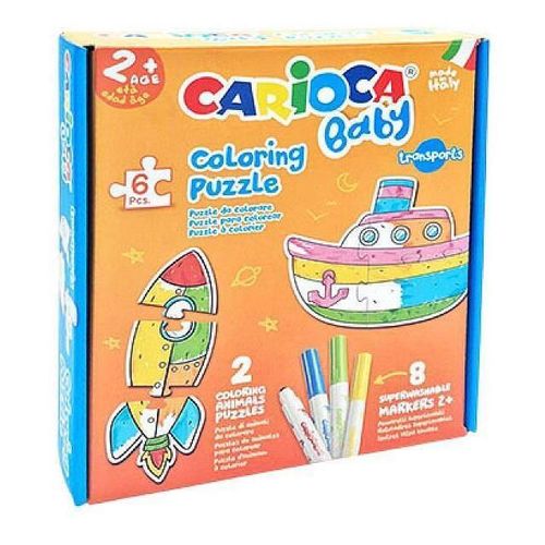 cumpără Set de creație Carioca 56978 Set Baby Puzzle Transports cu colorare în Chișinău 