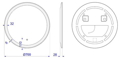 cumpără Oglindă baie Dubiel Vitrum OMEGA 70 LED touch în Chișinău 