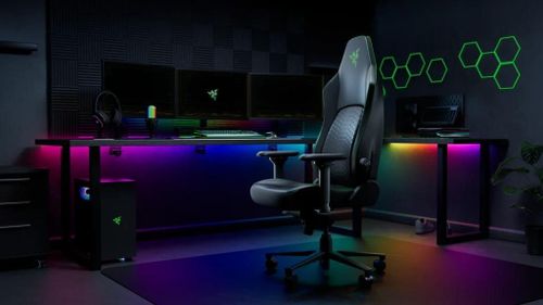 cumpără Fotoliu de birou Razer RZ38-04900700-R3G1 Chair Iskur V2 NewGen Black/Green în Chișinău 