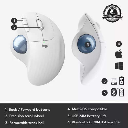 купить Мышь Logitech Ergo M575 White в Кишинёве 