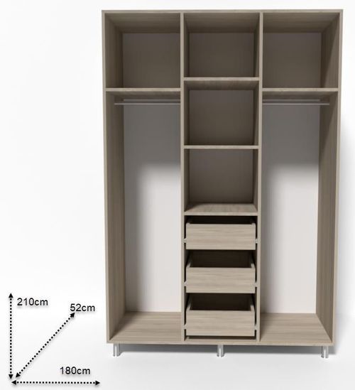 cumpără Dulap Smartex (15822) N12 180cm Stejar Deschis în Chișinău 