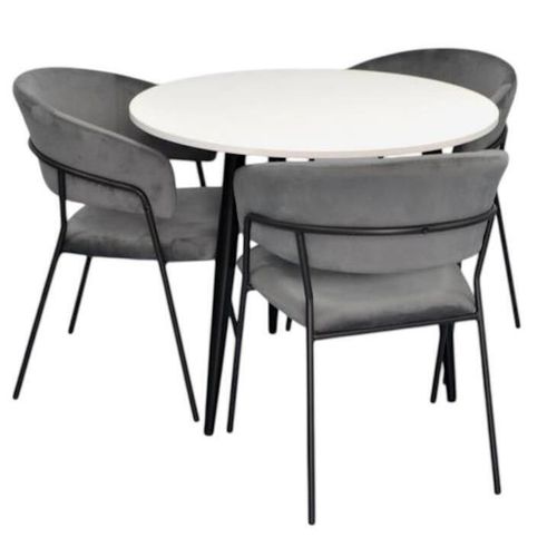 купить Комплект стол и стулья Evelin di Costacurta стол DT 404-3B + 3 стула YTC-097B Dark grey в Кишинёве 