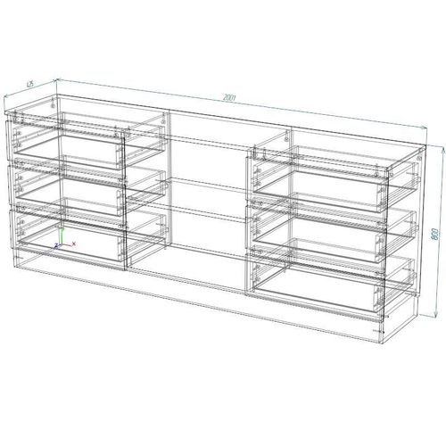 cumpără Comodă Smartex (16184) Т3 200cm Kashemir+Stejar Inchis în Chișinău 