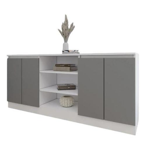 cumpără Comodă Smartex (16295) Т5 160cm Alb+Grafit în Chișinău 