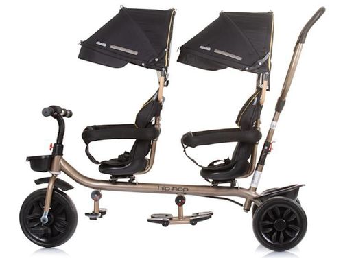 cumpără Bicicletă-cărucior Chipolino TRKHH0231EB Hip Hop ebony трицикл для близнецов în Chișinău 