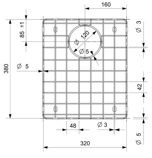 cumpără Accesoriu pentru chiuvete de bucătărie Reginox R39632 Bottom grid 34x40 Comfort Gun Metal ll în Chișinău 